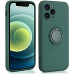 Husă iPhone 12 Pro, silicon cu inel, verde