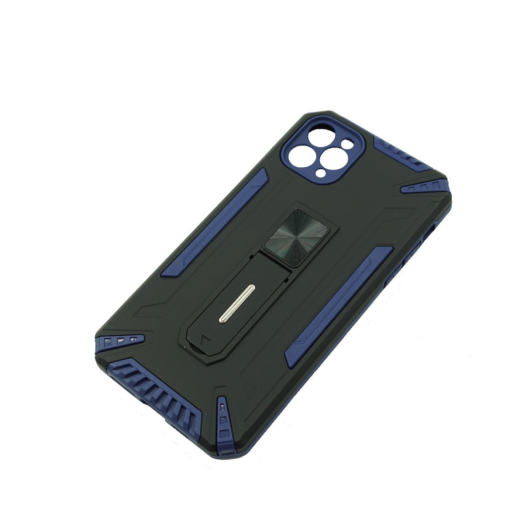 Husă iPhone 12 Pro, ultra-rezistentă cu suport, albastru închis