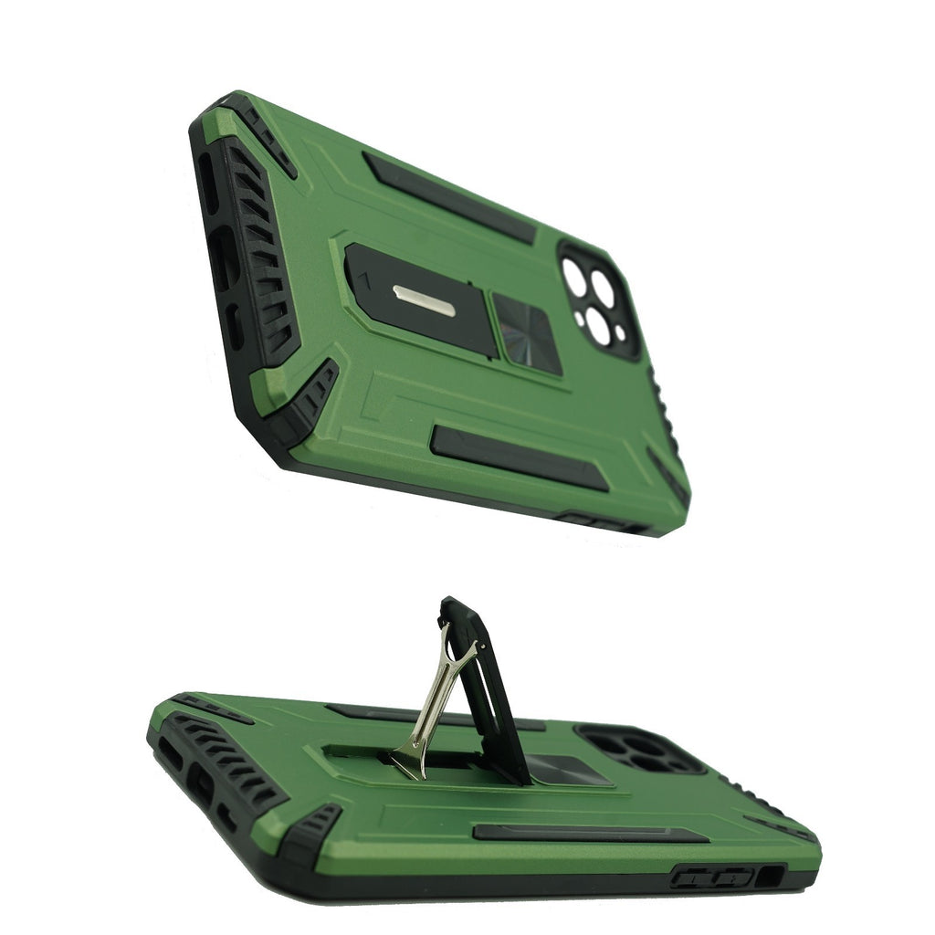 Husă iPhone 12 Pro, ultra-rezistentă cu suport, verde