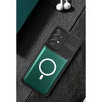 Husă iPhone 12, tip armură, magnetică MagSafe, verde închis