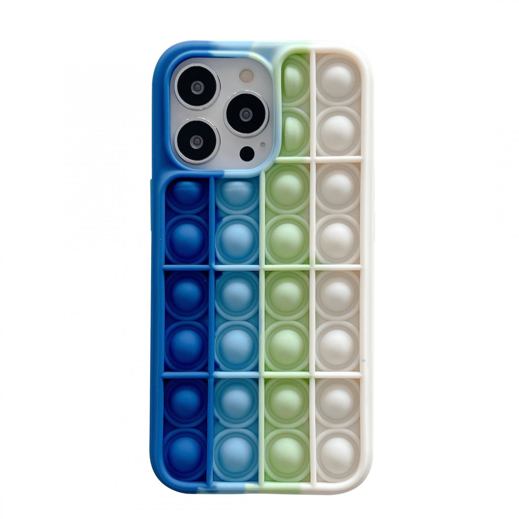 Husă iPhone 13, cu bule anti-stres, alb