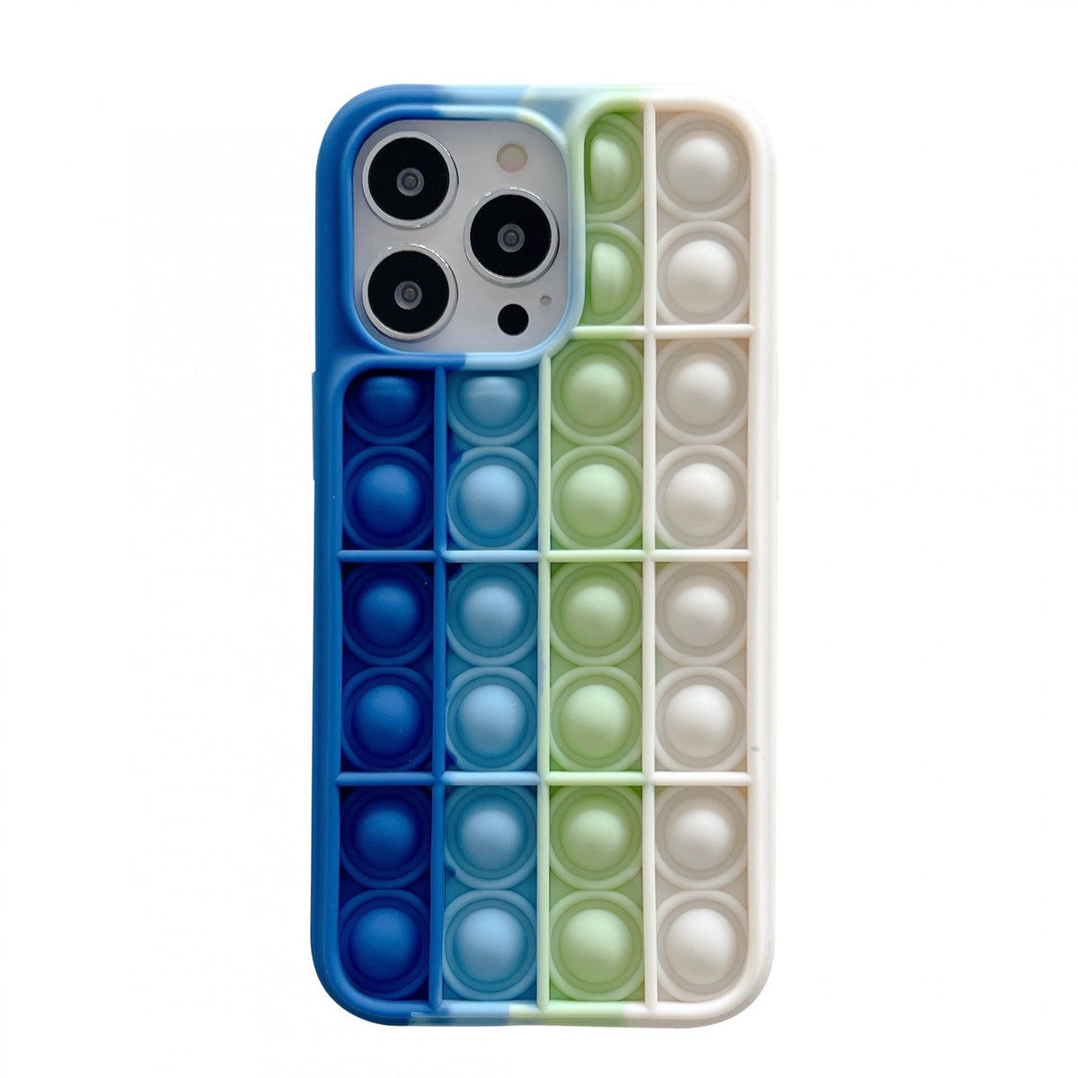 Husă iPhone 13, cu bule anti-stres, alb