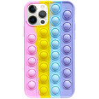 Husă iPhone 13, cu bule anti-stres, multicolor