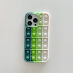 Husă iPhone 13, cu bule anti-stres, verde