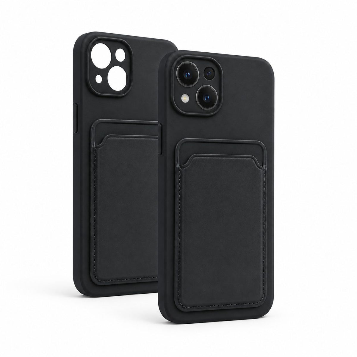 Husă iPhone 13, cu buzunar pentru card, negru