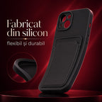 Husă iPhone 13, cu buzunar pentru card, negru