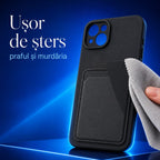 Husă iPhone 13, cu buzunar pentru card, negru