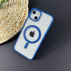 Husă iPhone 13, magnetică MagSafe, mată translucidă, albastru