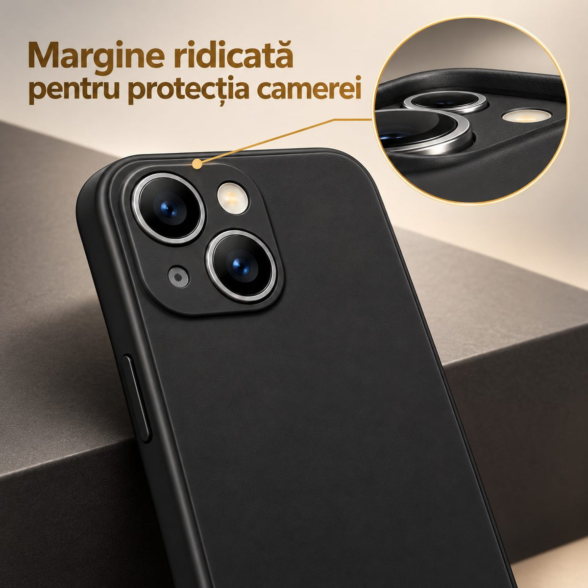 Husă iPhone 13, mată, negru