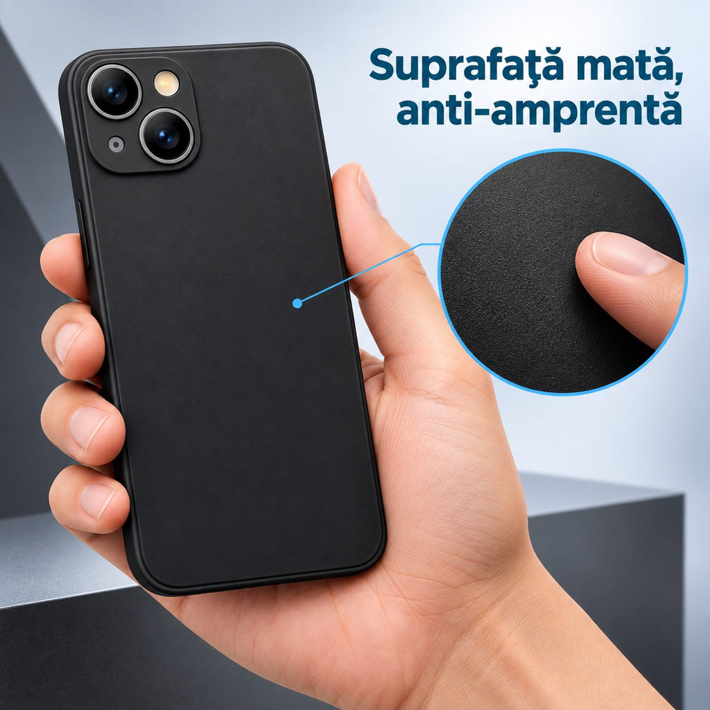 Husă iPhone 13, mată, negru