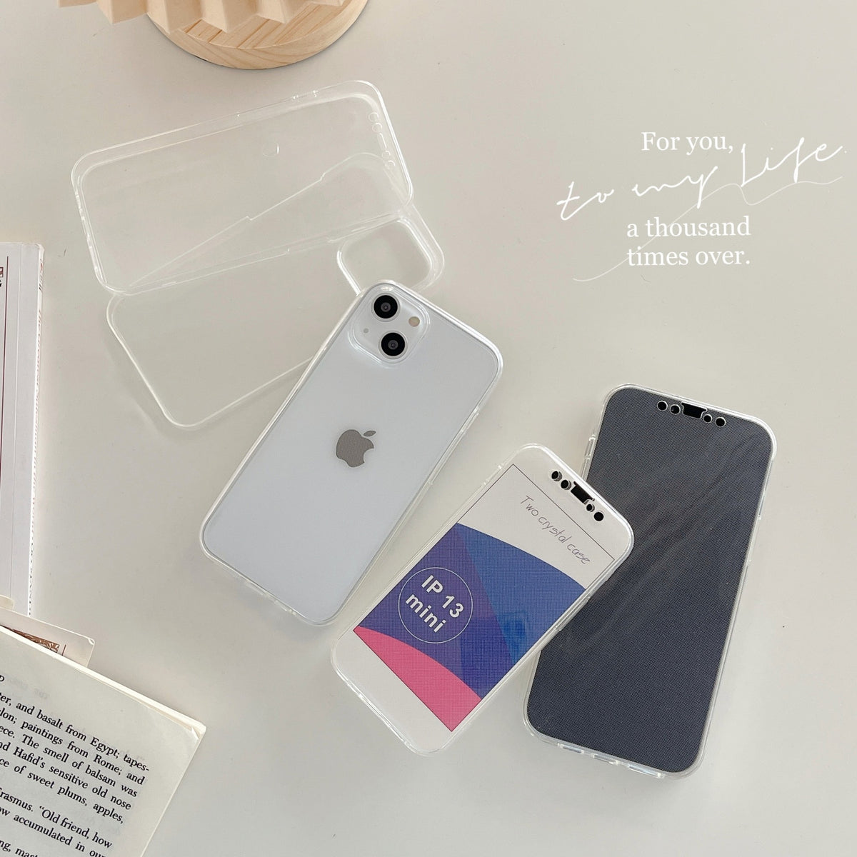 Husă iPhone 13 Mini, 360°, din TPU transparent, transparent