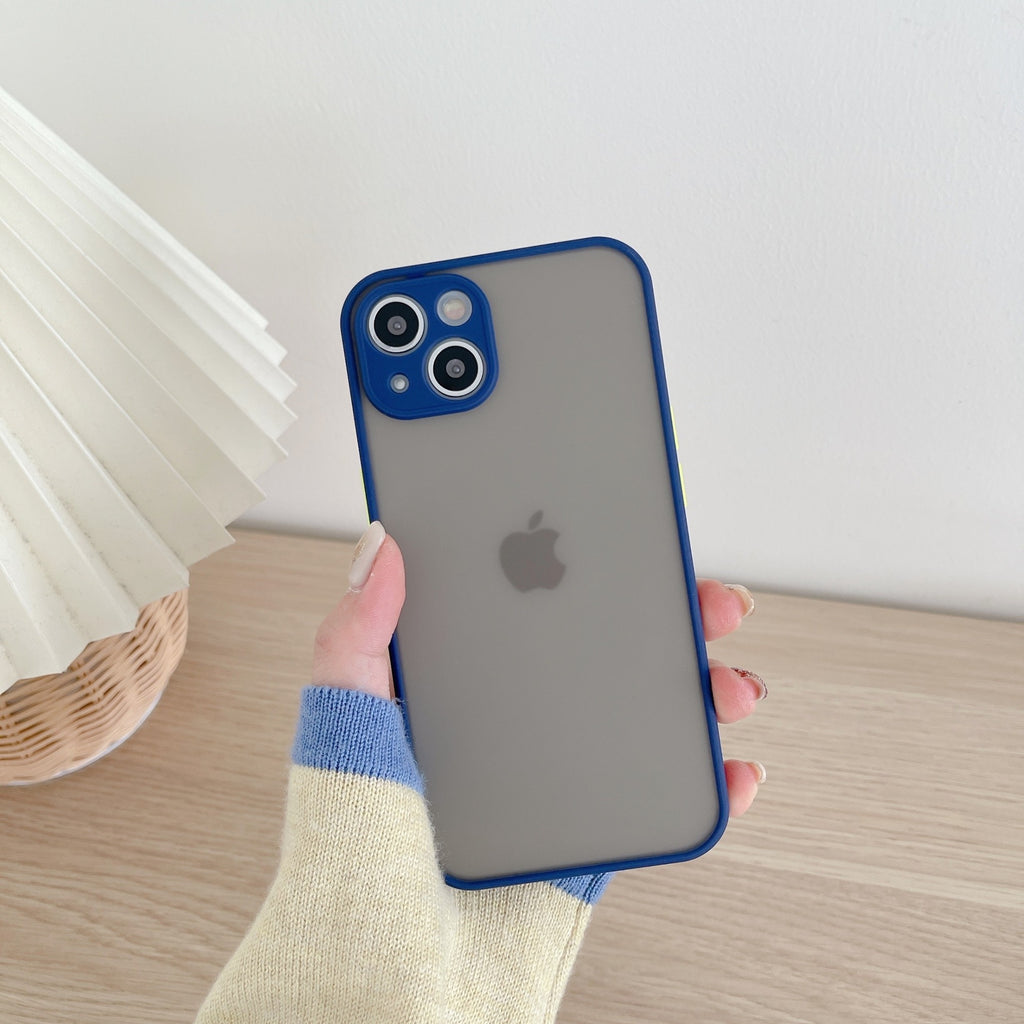 Husă iPhone 13 Mini, mată semi-transparentă, albastru