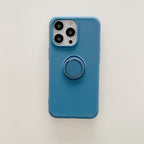 Husă iPhone 13 Mini, silicon cu inel, albastru