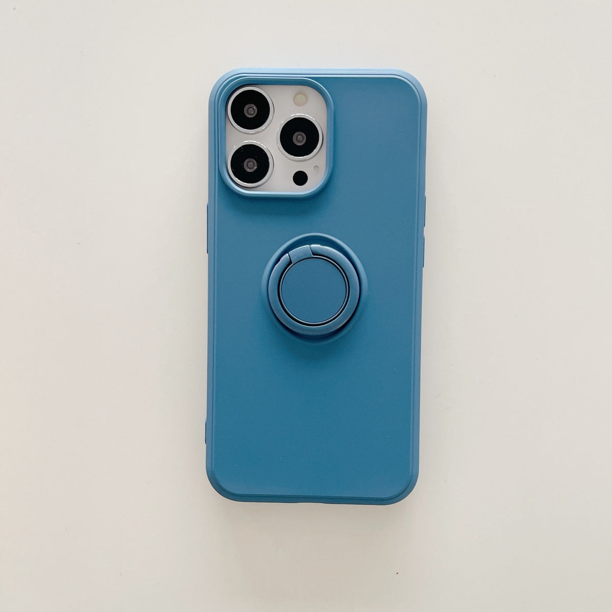 Husă iPhone 13 Mini, silicon cu inel, albastru