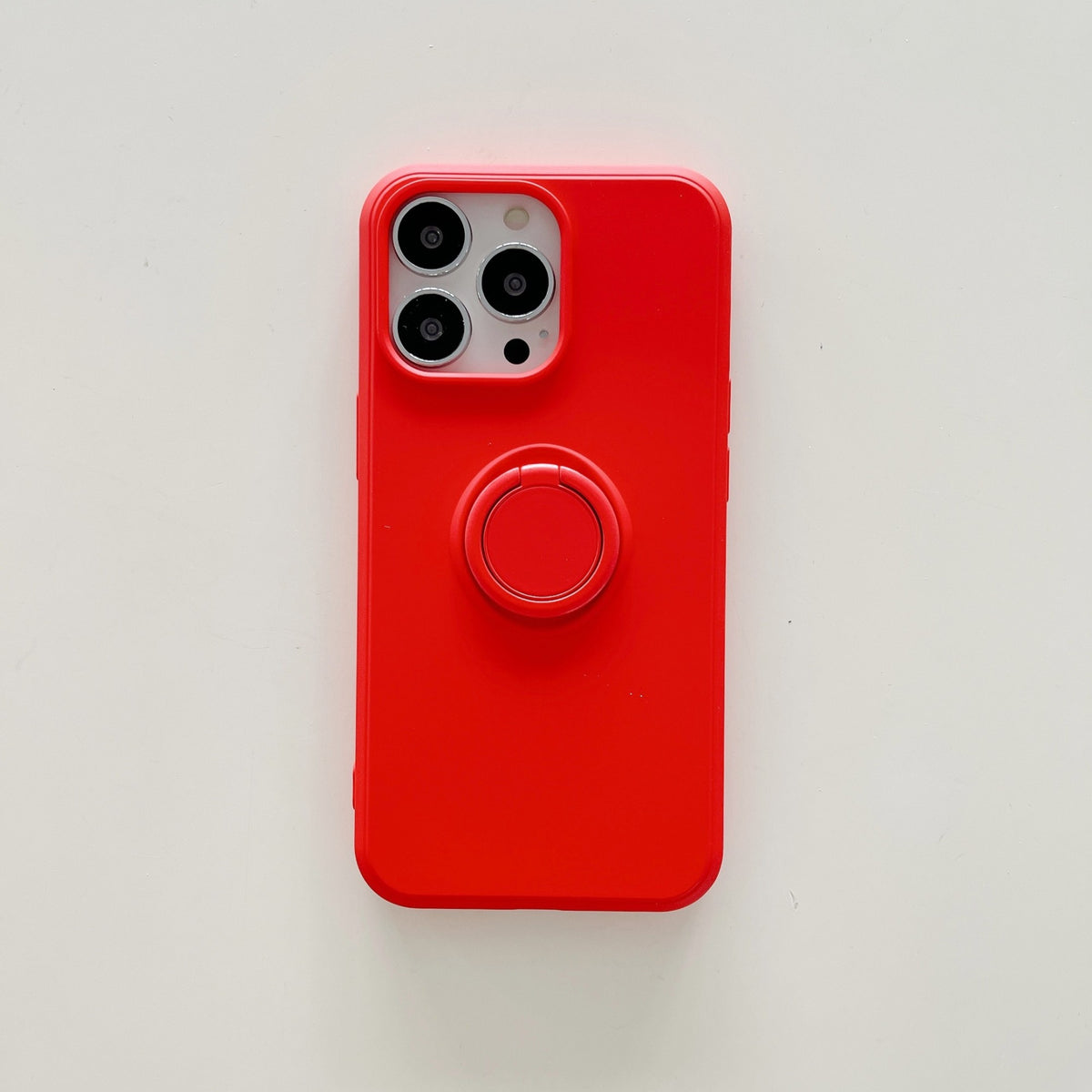 Husă iPhone 13 Mini, silicon cu inel, roșu