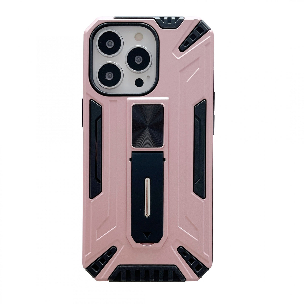 Husă iPhone 13 Mini, ultra-rezistentă cu suport, cu stand pliabil, roz