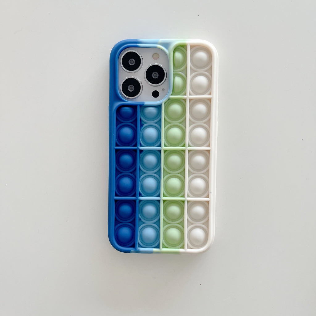 Husă iPhone 13 Pro, cu bule anti-stres, alb
