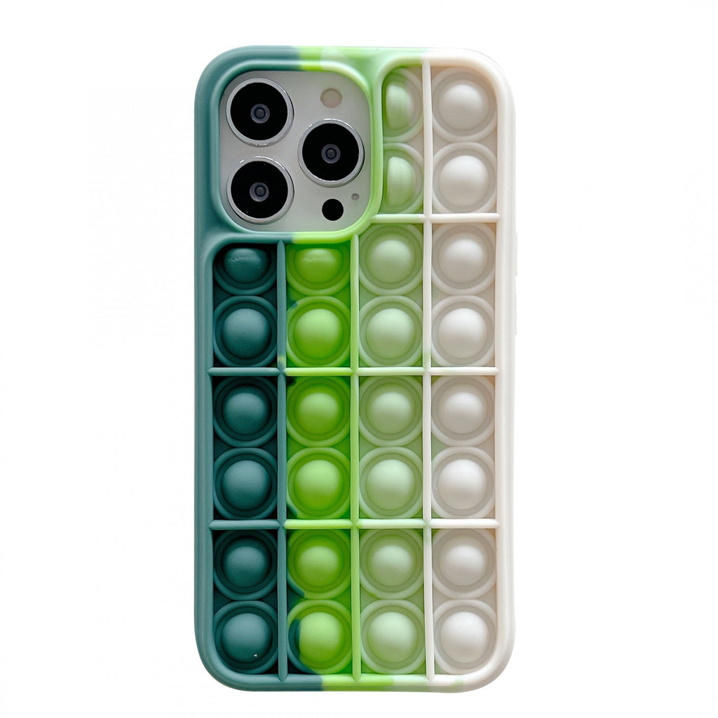 Husă iPhone 13 Pro, cu bule anti-stres, verde