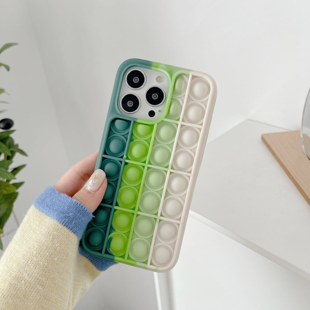 Husă iPhone 13 Pro, cu bule anti-stres, verde