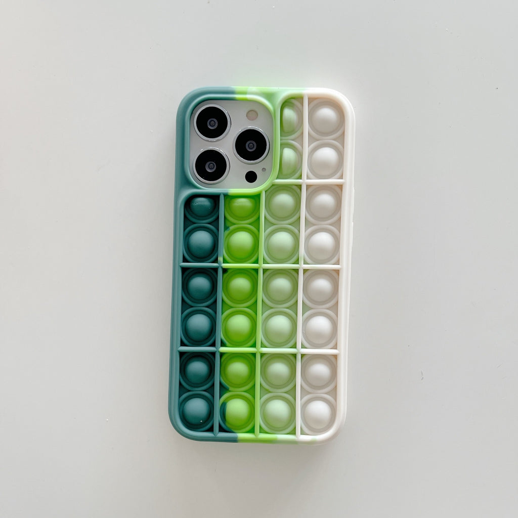 Husă iPhone 13 Pro, cu bule anti-stres, verde