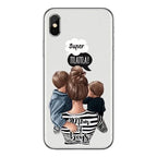 Husă iPhone 13 Pro, din sticlă, cu imprimeu, super mom