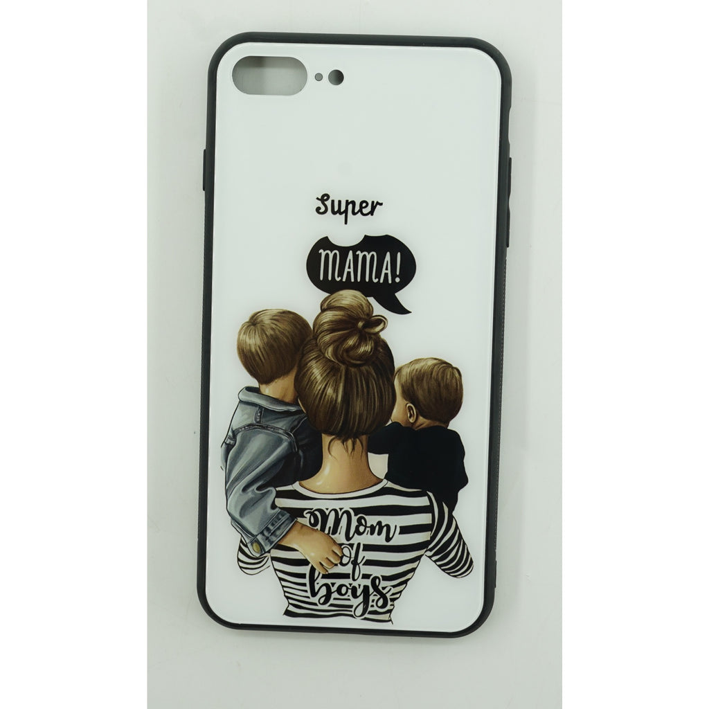 Husă iPhone 13 Pro, din sticlă, cu imprimeu, super mom
