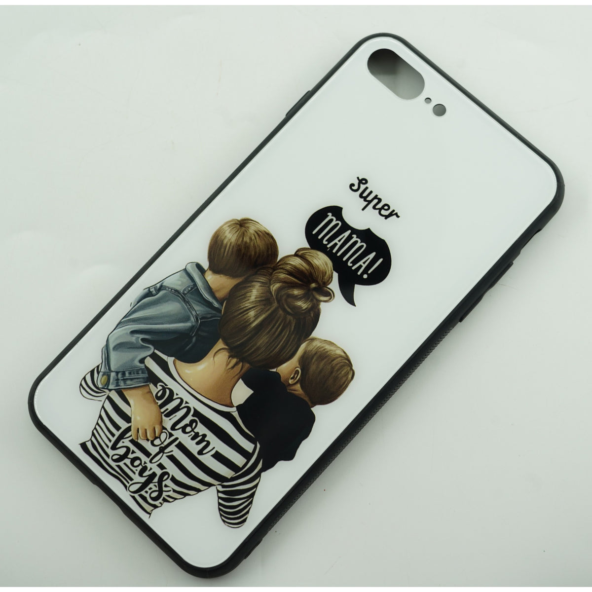 Husă iPhone 13 Pro, din sticlă, cu imprimeu, super mom