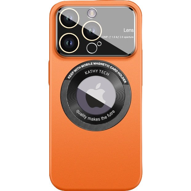 Husă iPhone 13 Pro, magnetică MagSafe, cu inel dublu, portocaliu