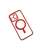 Husă iPhone 13 Pro, magnetică MagSafe, ramă metalizată, roșu