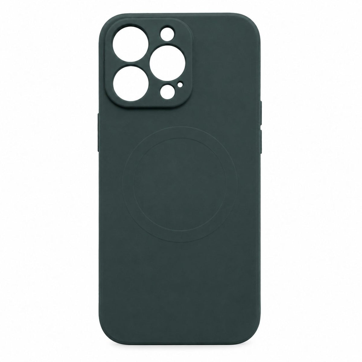 Husă iPhone 13 Pro, magnetică MagSafe, silicon, cu decupaj pe fiecare cameră, verde mat