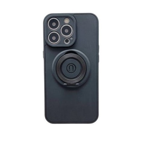 Husă iPhone 13 Pro, magnetică MagSafe, silicon, cu inel-suport, negru