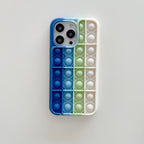 Husă iPhone 13 Pro Max, cu bule anti-stres, alb