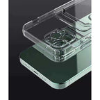 Husă iPhone 13 Pro Max, cu buzunar pentru card, transparent