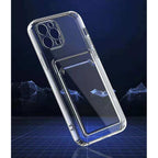 Husă iPhone 13 Pro Max, cu buzunar pentru card, transparent