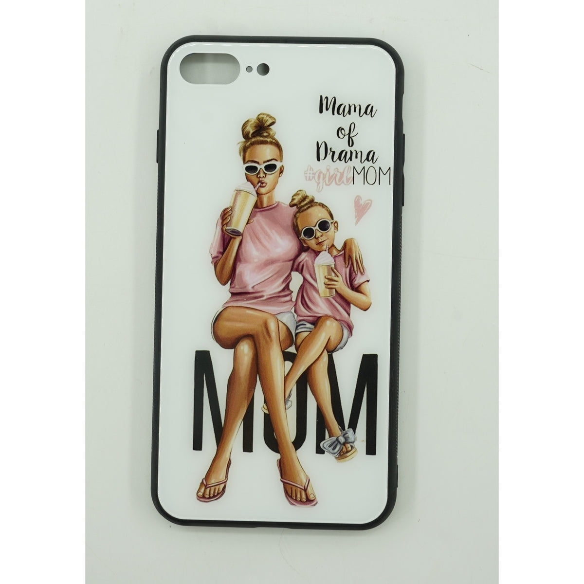 Husă iPhone 13 Pro Max, din sticlă, cu imprimeu, mama of drama