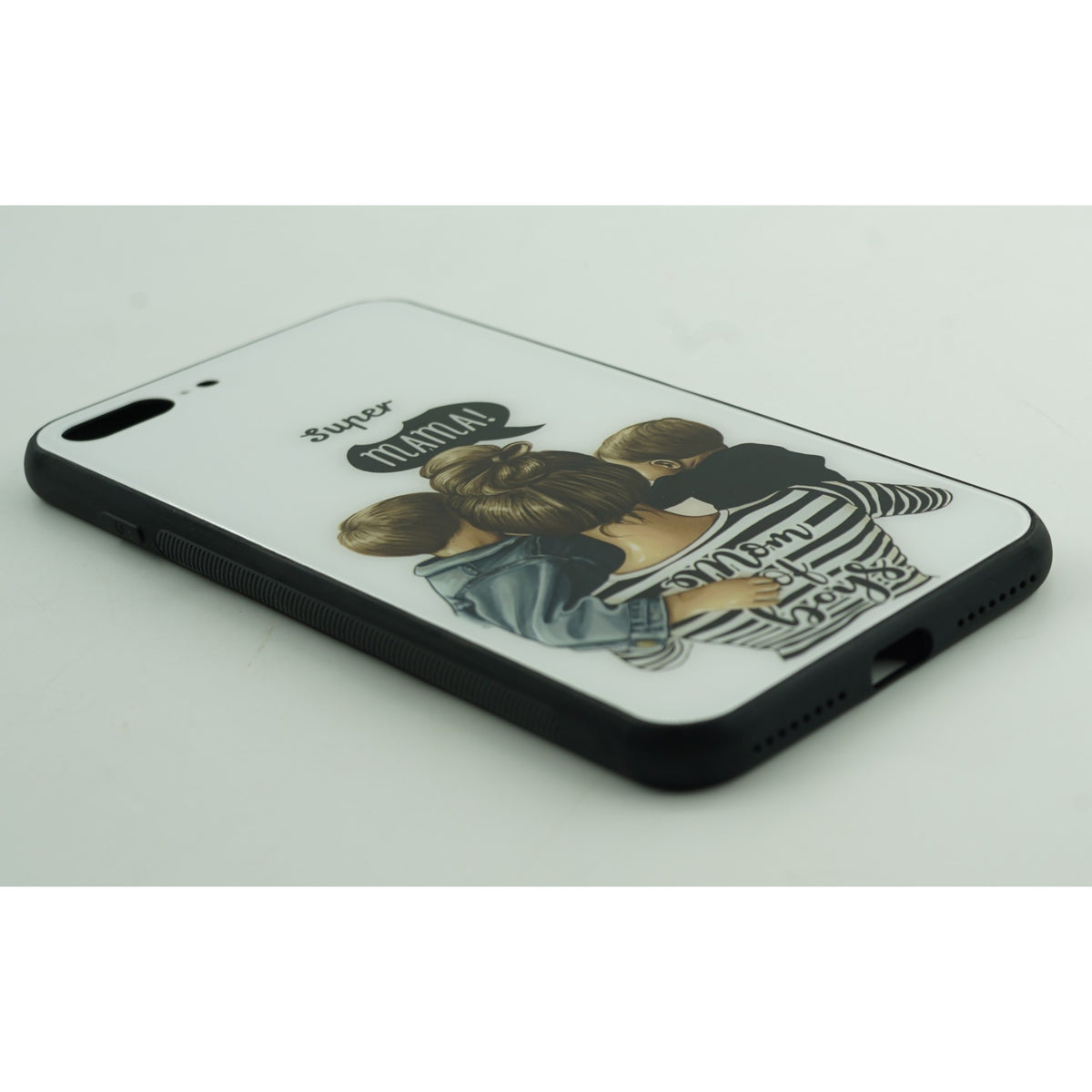 Husă iPhone 13 Pro Max, din sticlă, cu imprimeu, super mom