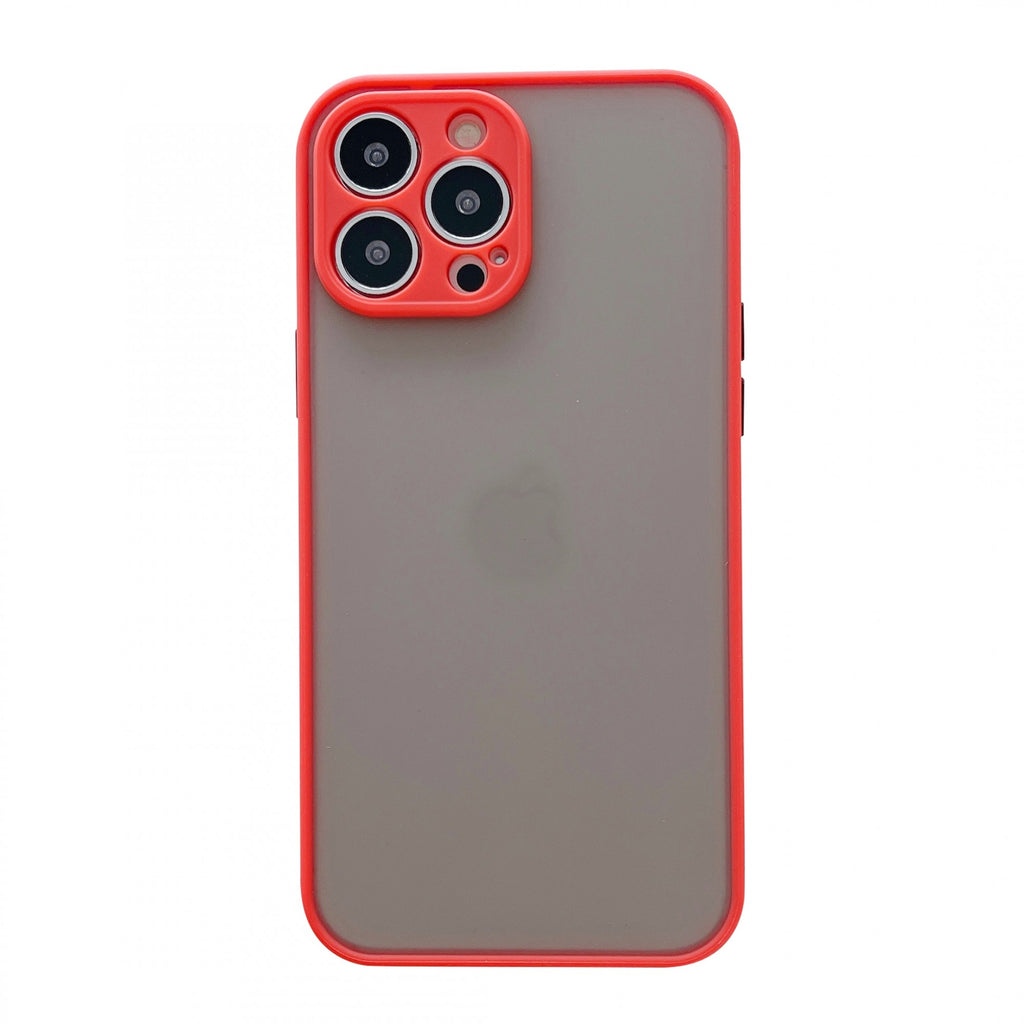 Husă iPhone 13 Pro Max, mată semi-transparentă, roșu