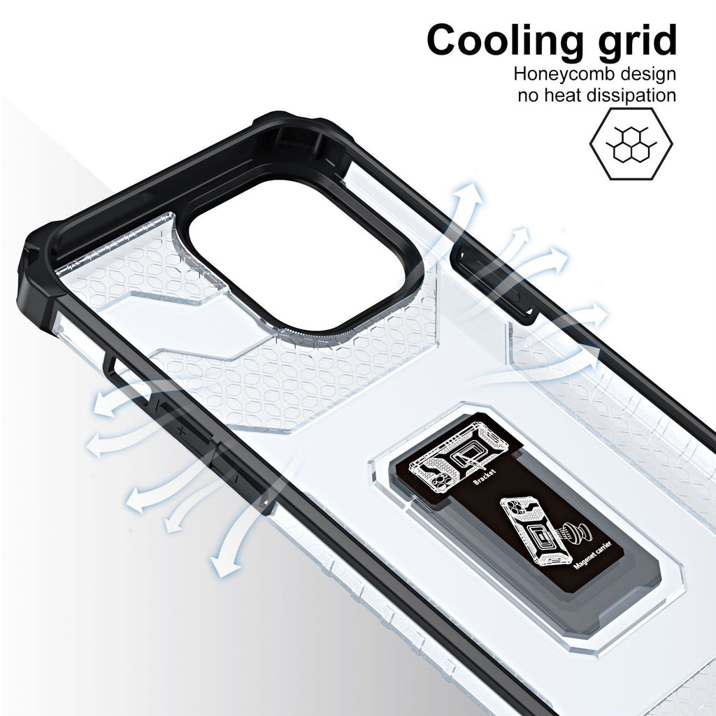 Husă iPhone 13 Pro Max, tip armură cu suport, negru
