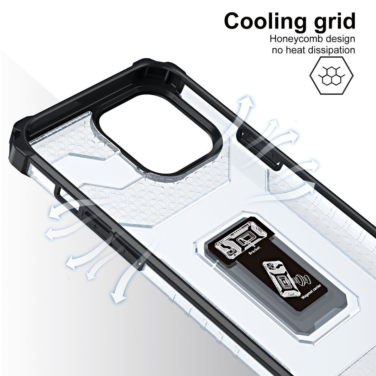Husă iPhone 13 Pro Max, tip armură cu suport, negru