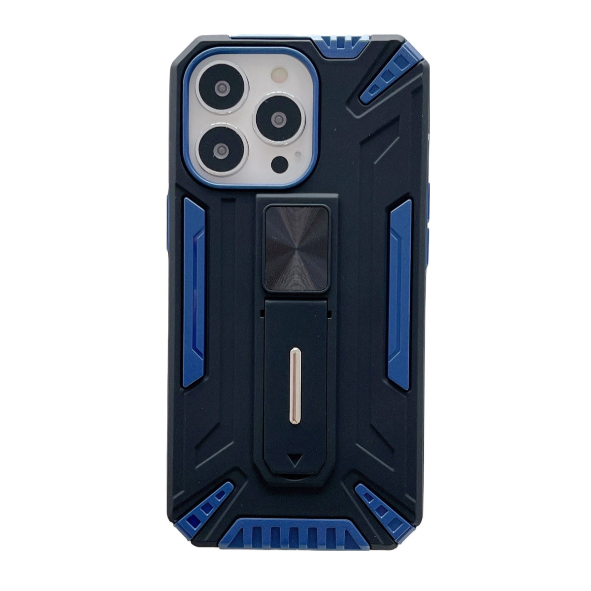 Husă iPhone 13 Pro Max, ultra-rezistentă cu suport, cu stand pliabil, albastru