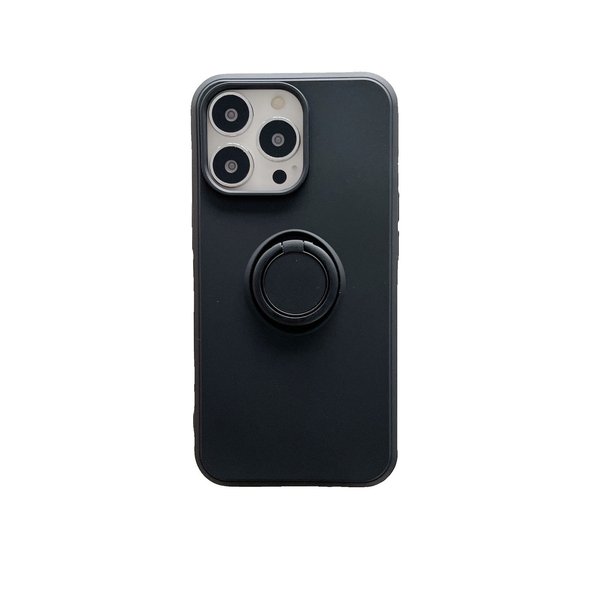 Husă iPhone 13 Pro, silicon cu inel, negru