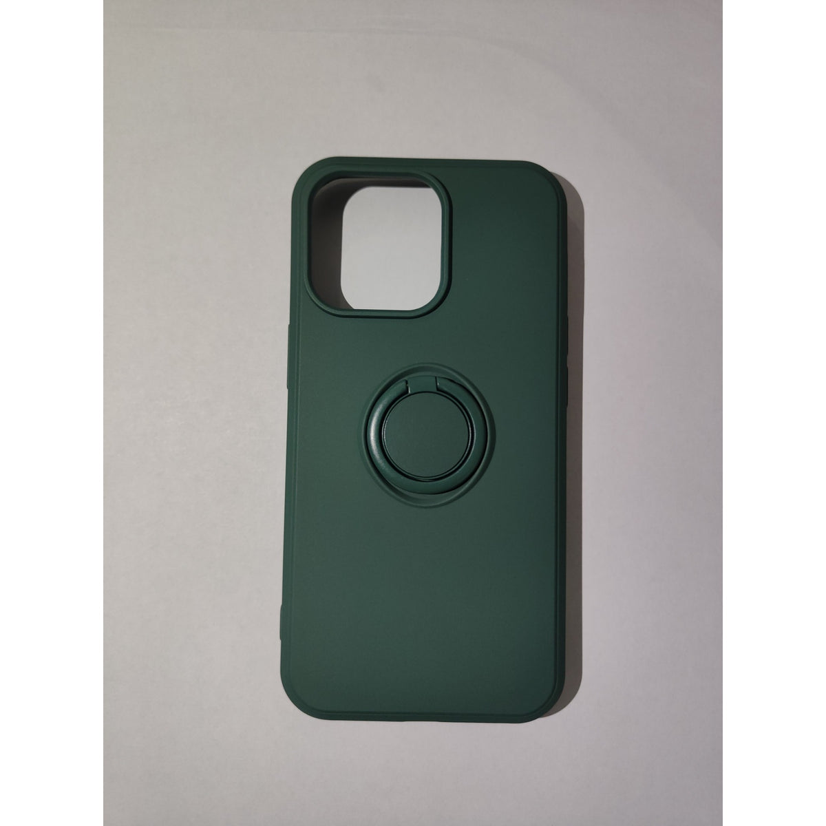 Husă iPhone 13 Pro, silicon cu inel, verde