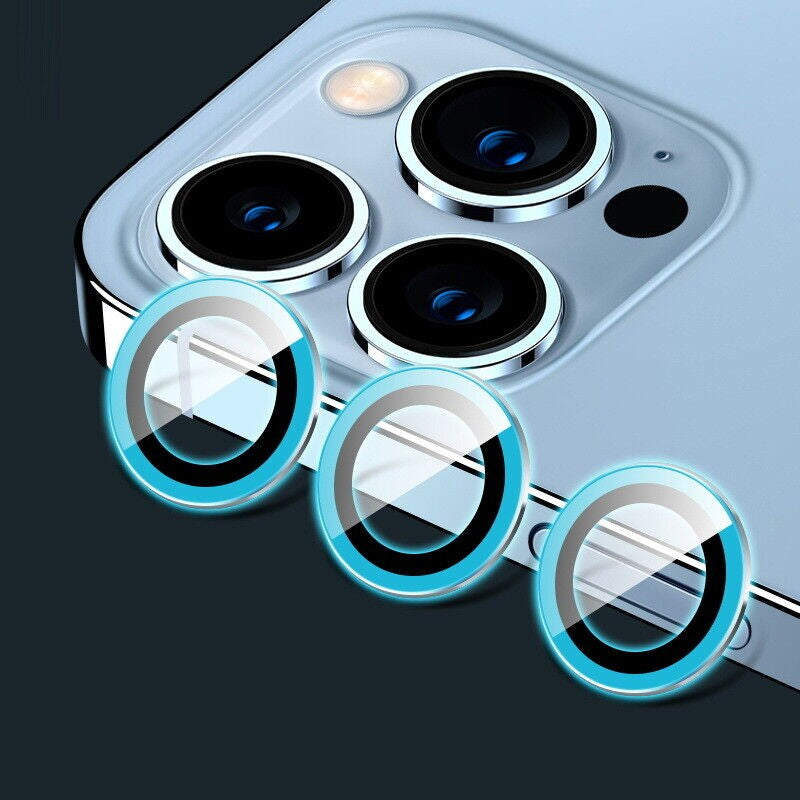 Husă iPhone 13 Pro, silicon, cu protecție fosforescentă pentru camere, bleu