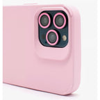 Husă iPhone 13 Pro, silicon, cu protecție fosforescentă pentru camere, roz