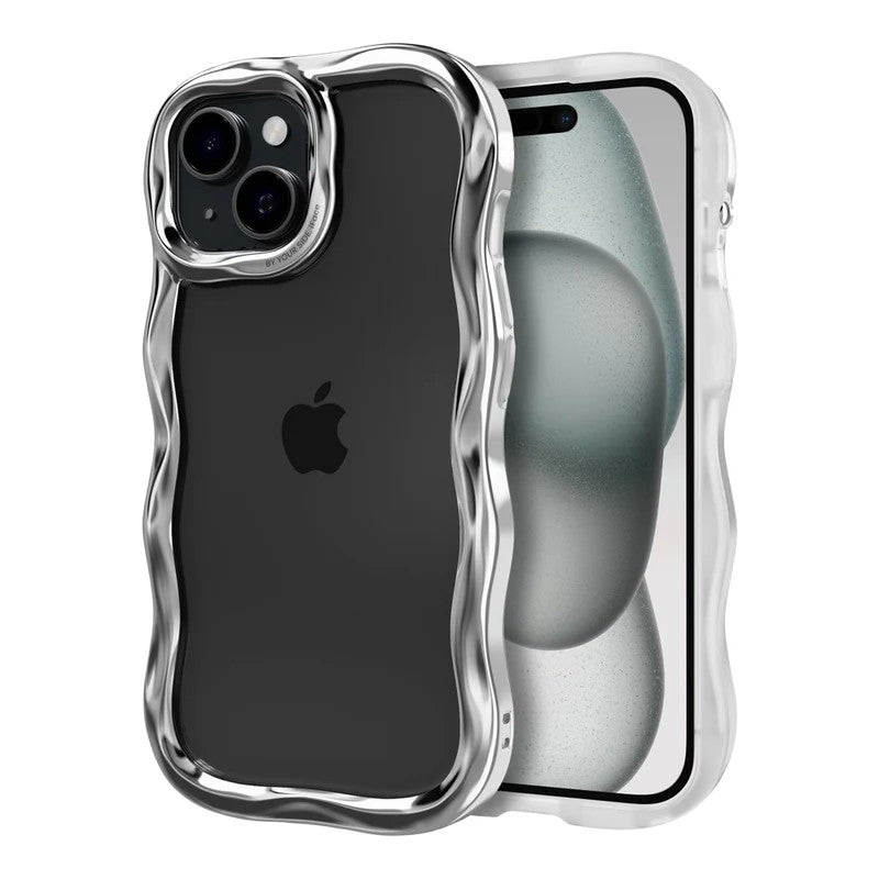 Husă iPhone 13 Pro, transparentă, cu margini ondulate, transparent