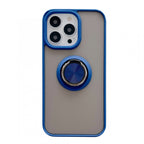 Husă iPhone 13 Pro, ultra-rezistentă cu suport, cu inel rotativ și spate mat translucid, albastru