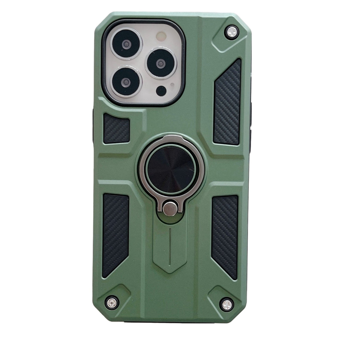 Husă iPhone 13 Pro, ultra-rezistentă cu suport, cu inel rotativ, verde închis