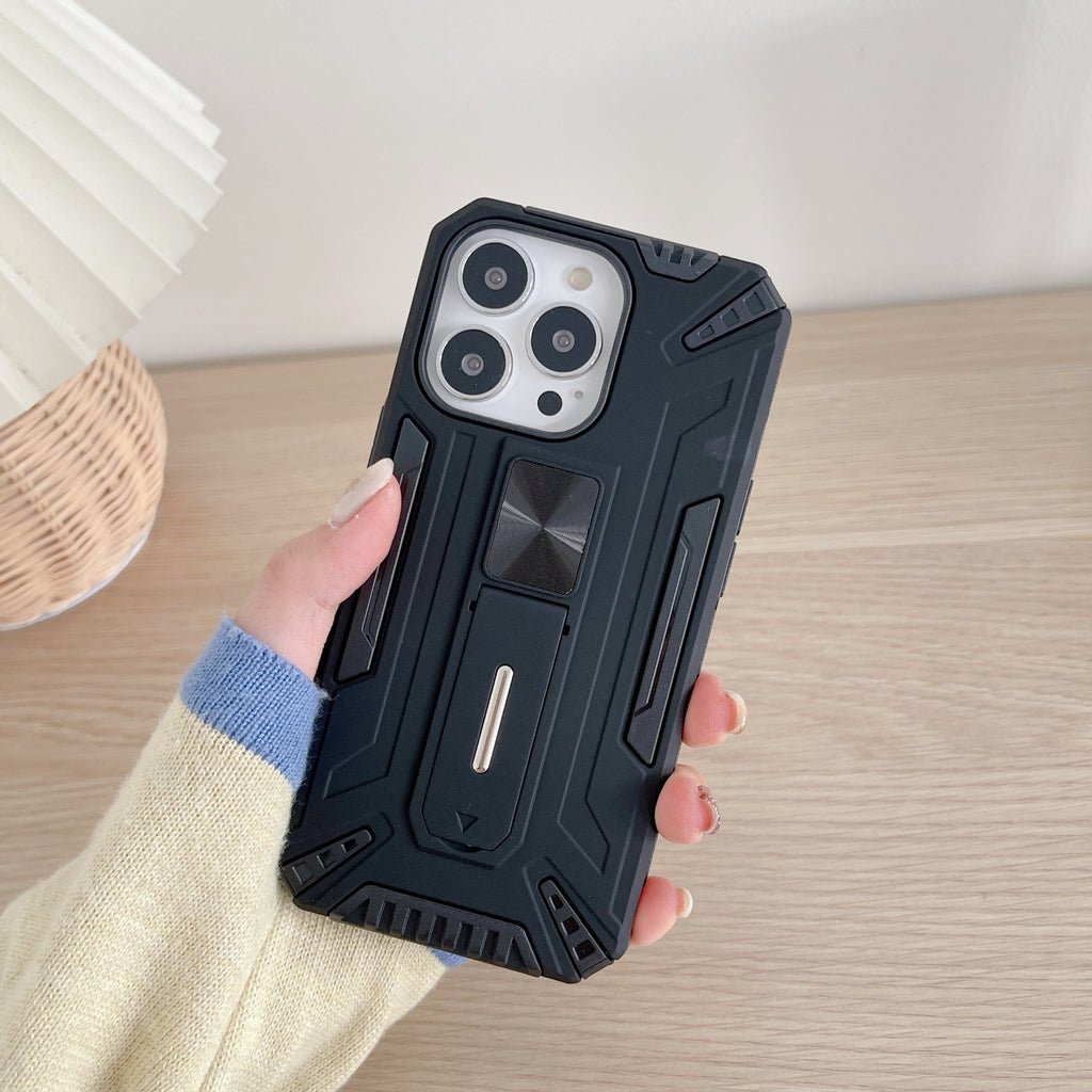 Husă iPhone 13 Pro, ultra-rezistentă cu suport, cu stand pliabil, negru