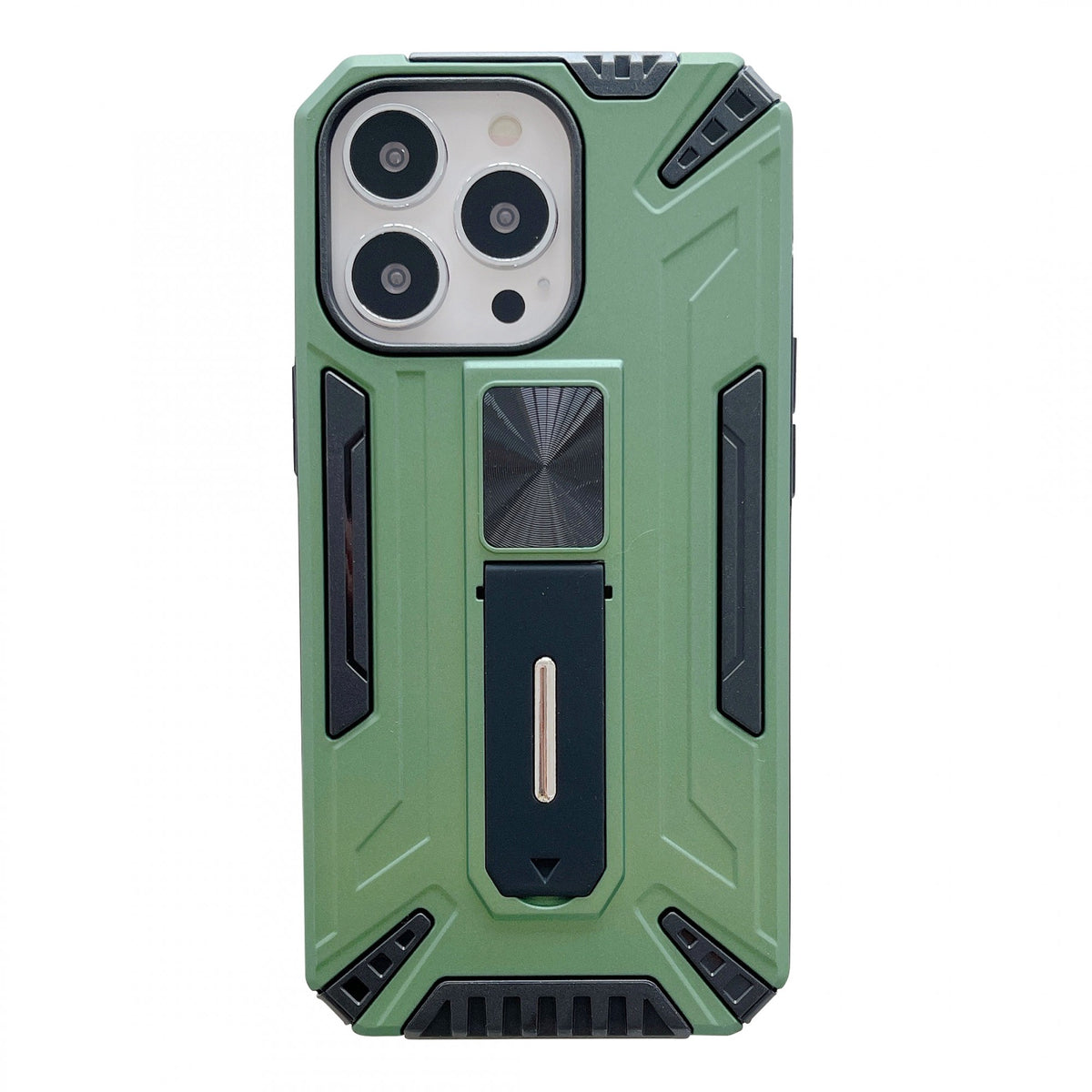 Husă iPhone 13 Pro, ultra-rezistentă cu suport, cu stand pliabil, verde