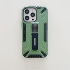 Husă iPhone 13 Pro, ultra-rezistentă cu suport, cu stand pliabil, verde